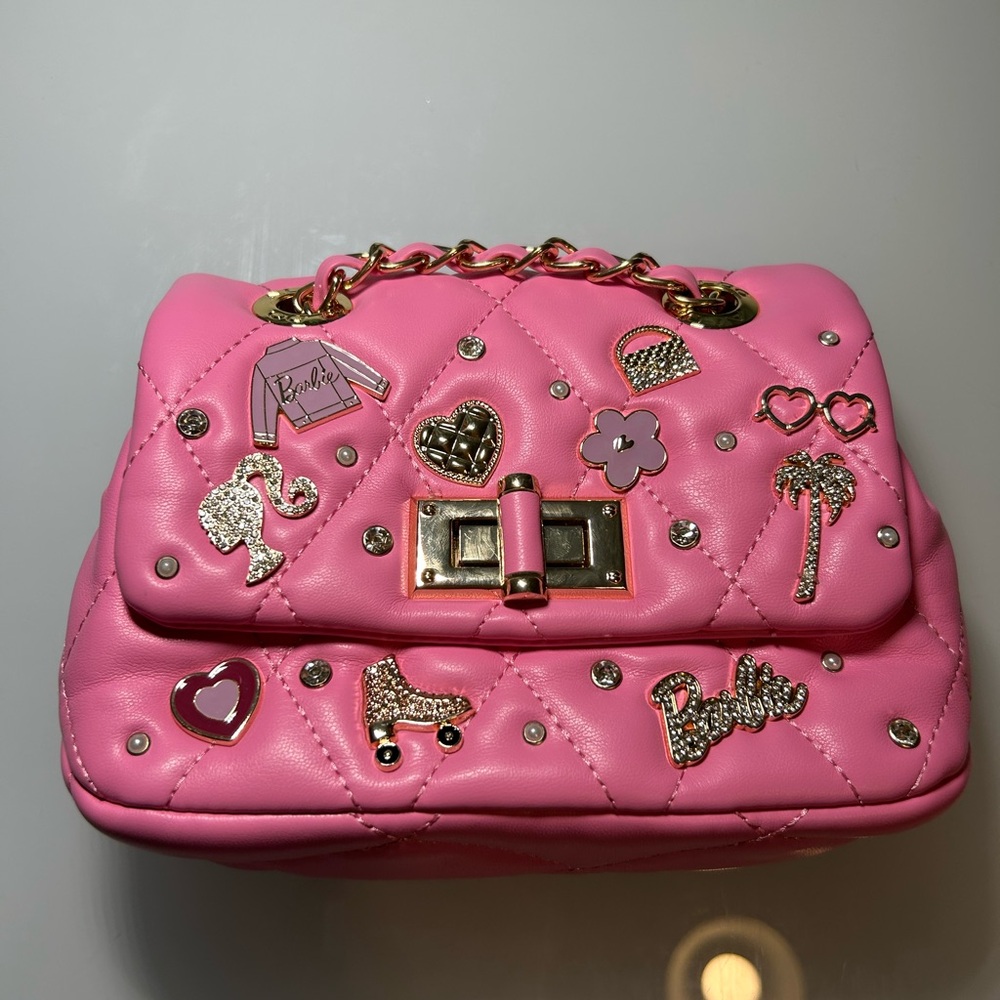 Aldo Pink Quilted Charm-Embellished Shoulder Bag - Picture 6 of 7